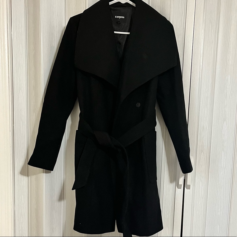 Express Wool Pea Coat • Black Womens Pea Coat • Wool Coat • Size Small Jacket